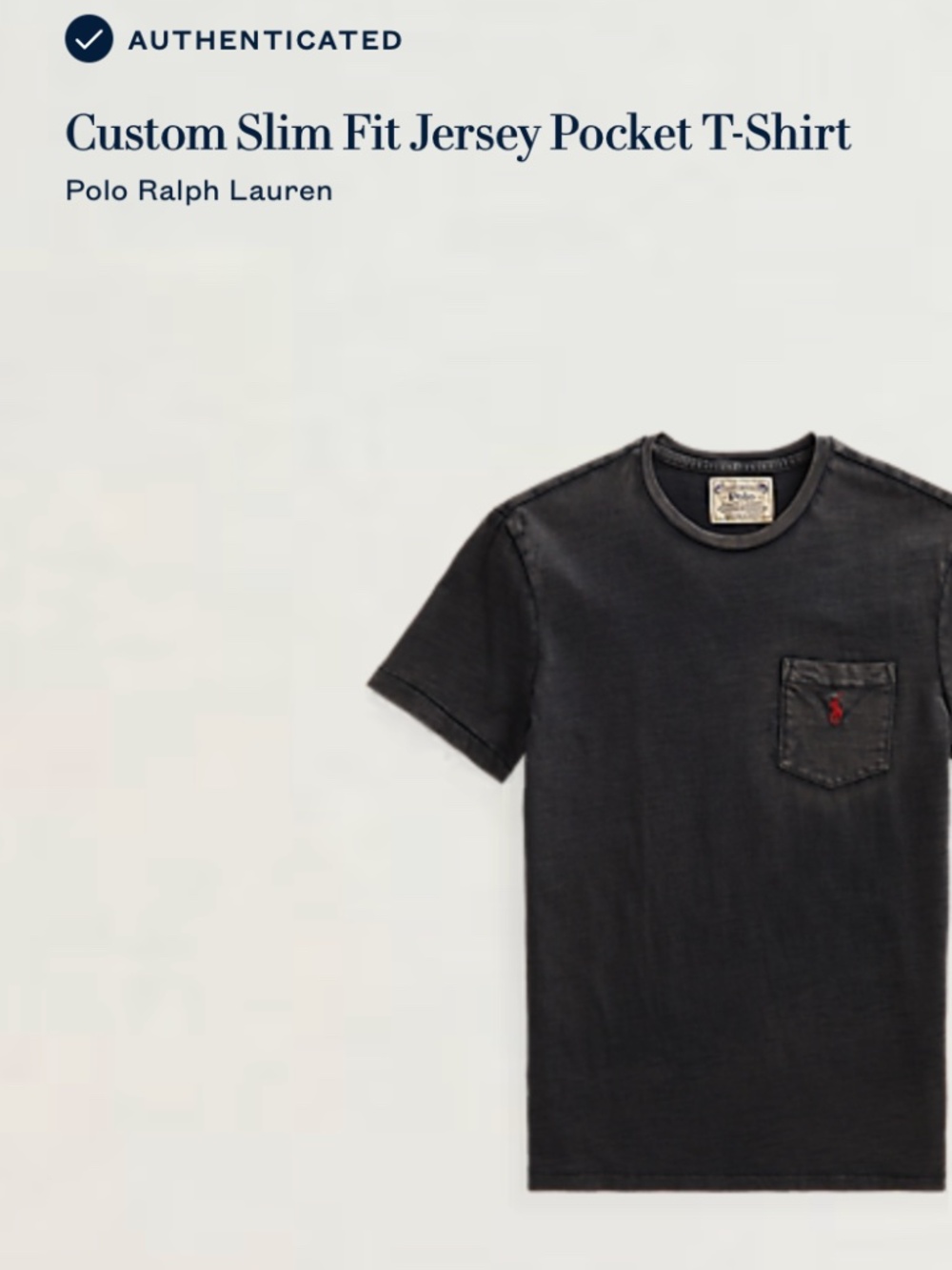 Black Pocket T-Shirt Custom Polo by Ralph Lauren Men’s